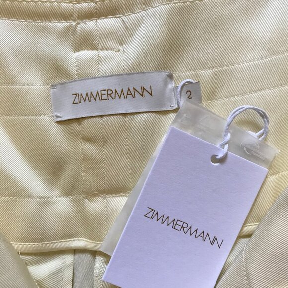 NWT Zimmermann Dawning Wide Leg Cargo Pants Womens 2 Medium Lemon Yellow Trouser - Picture 5 of 16